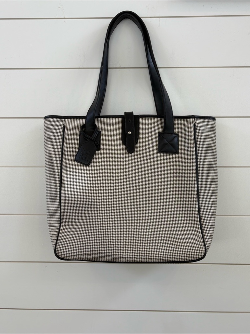 Hillard & Hanson Black Tote with Purple Label